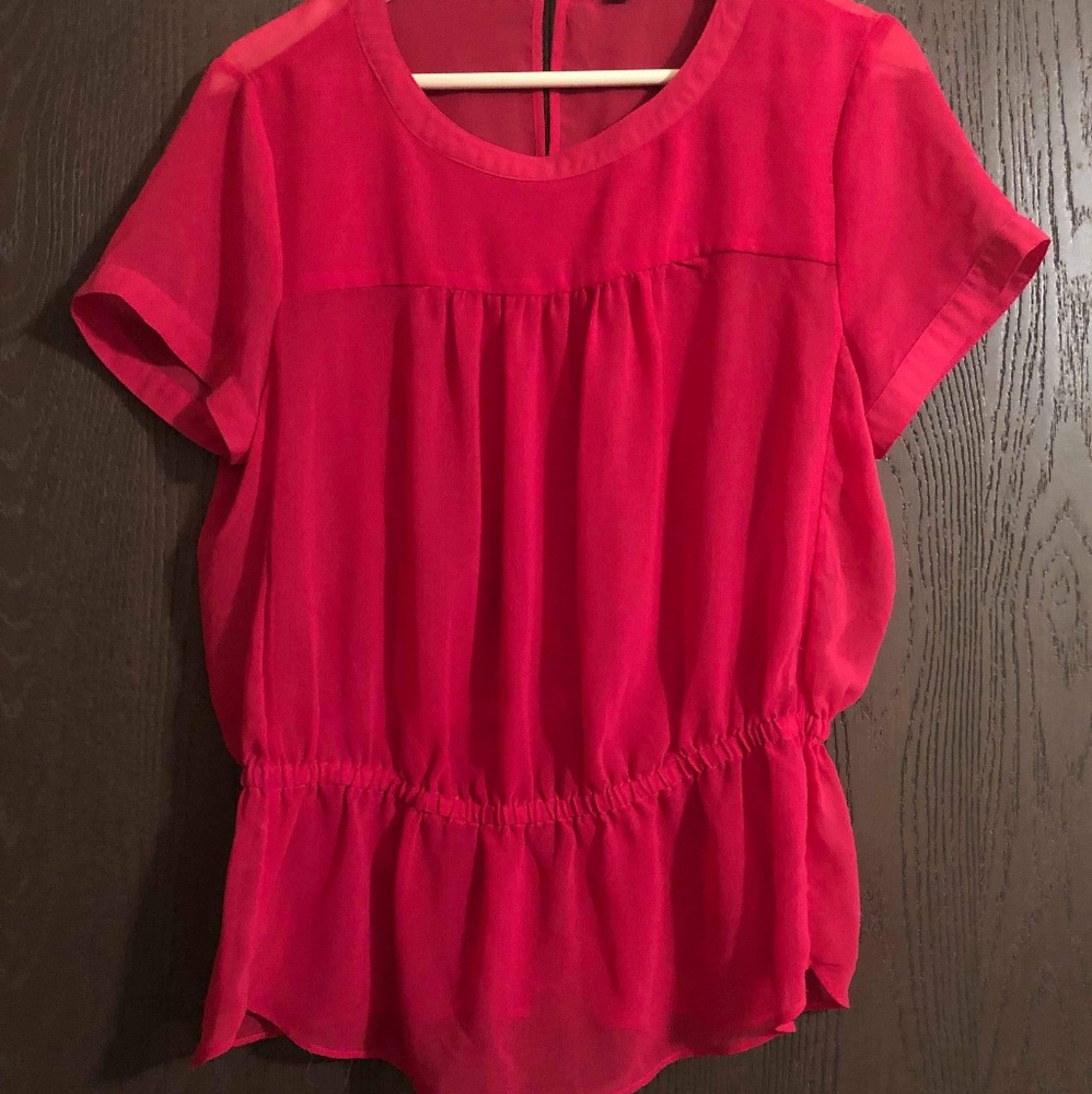 Sheer, pink dressy shirt
